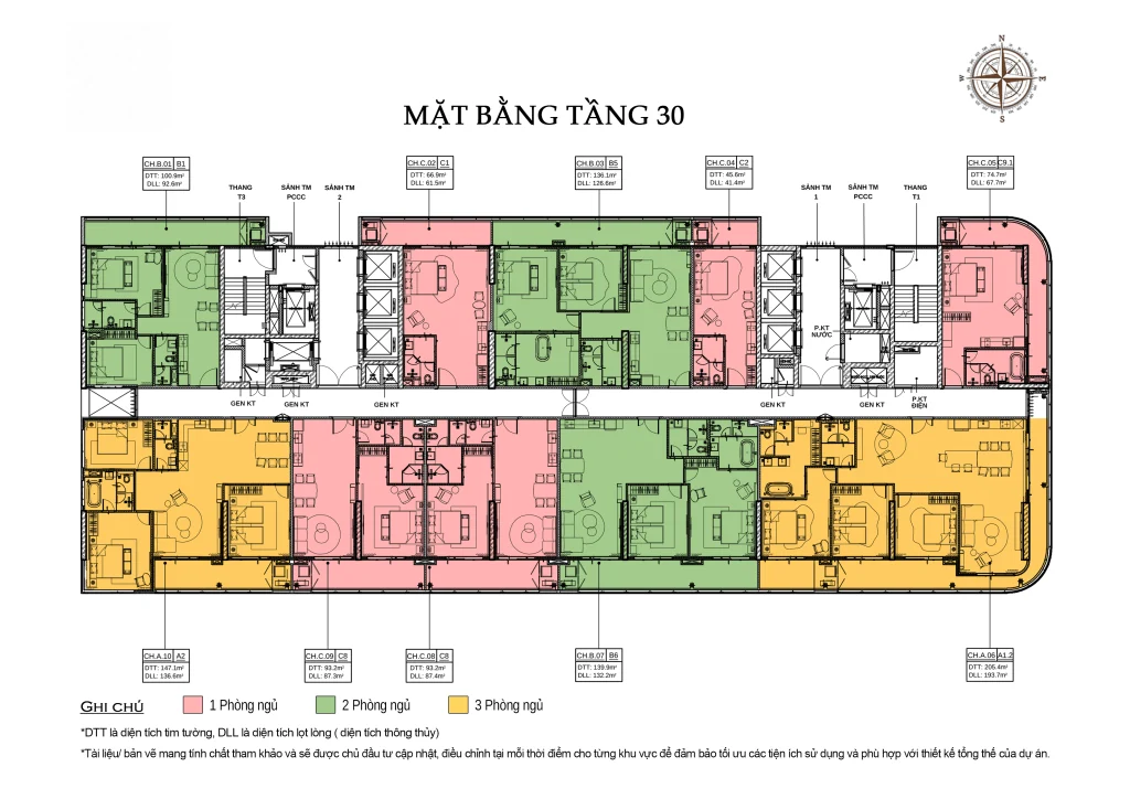 Mặt bằng tầng 30 Blumor C4