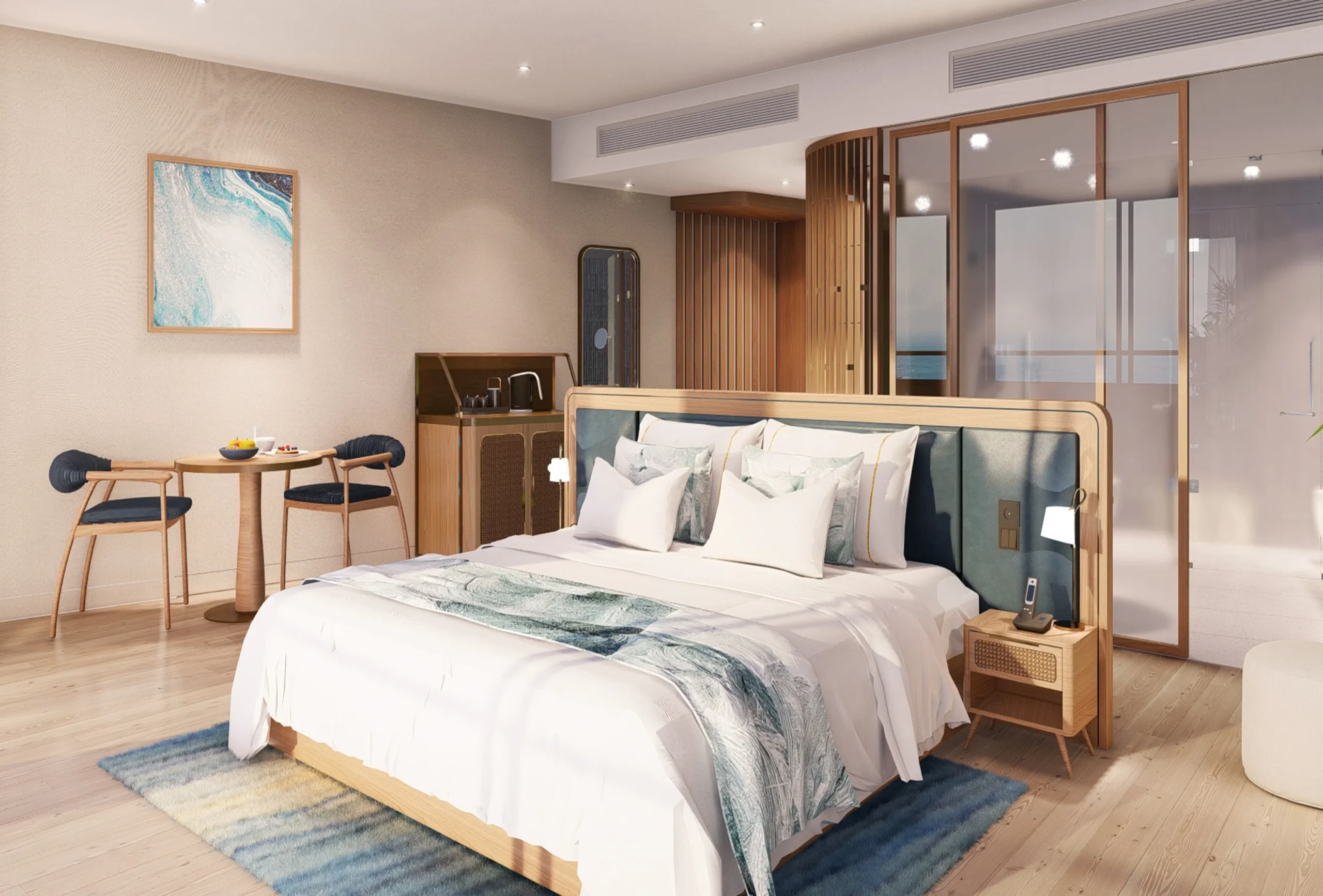 Phối cảnh nội thất suite tại Vienna House by Wyndham Charm Long Hải