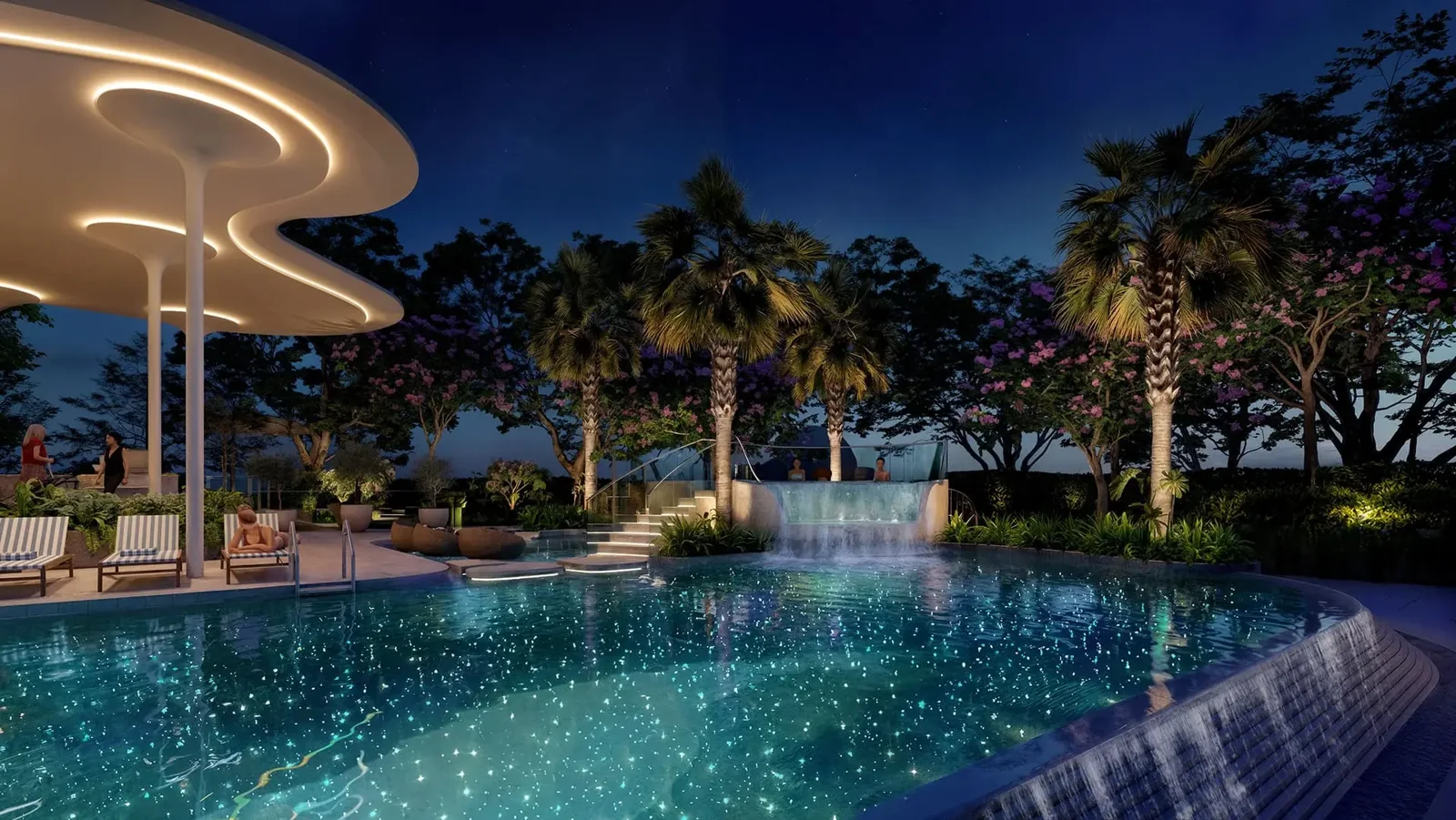 Hồ Bơi Ánh Sao Tích Hợp Âm Thanh Dưới Nước Ban Đêm Gladia Heights