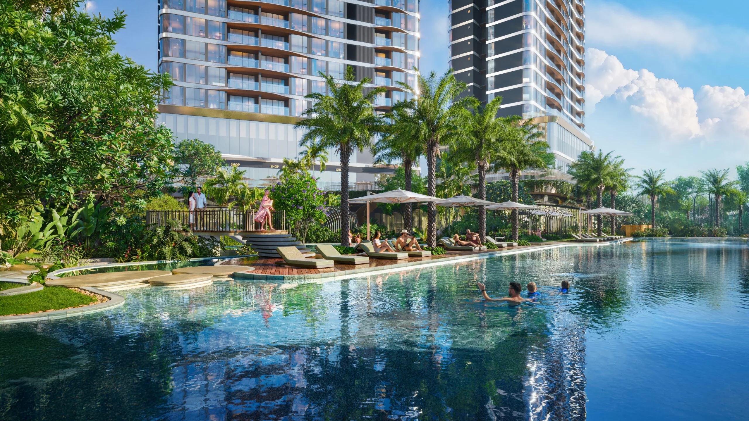 Một ngày sống khỏe tại Palm River: hồ bơi 70 m, gym trên cao và Sky Onsen