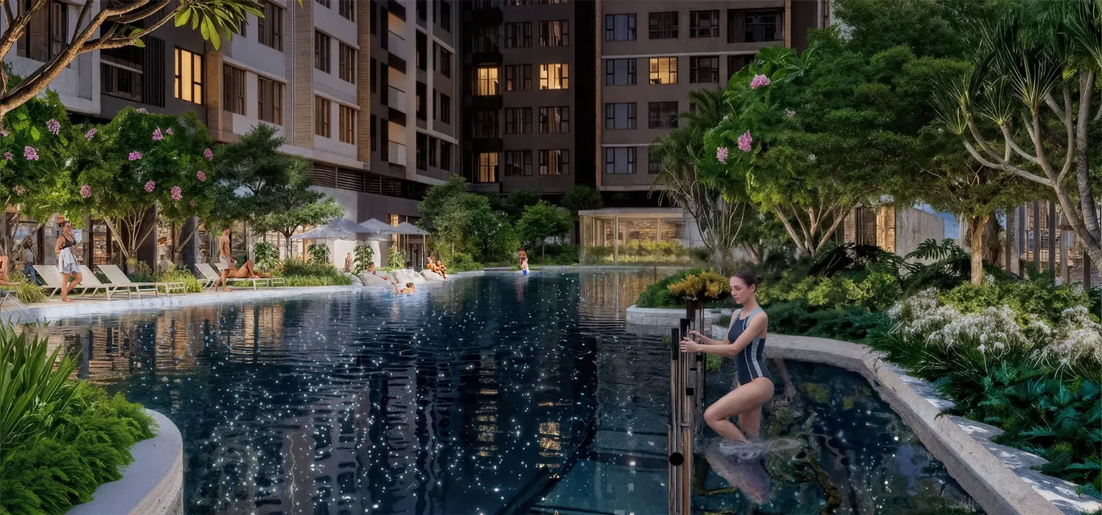 Hồ bơi ngân hà 50m và Khu Thể Dục Dưới Nước Gladia Heights