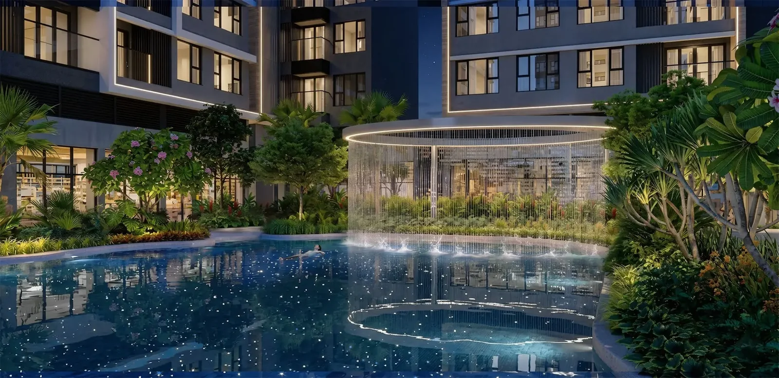 Hồ Bơi Ngân Hà 50m và Màn Mưa Gladia Heights