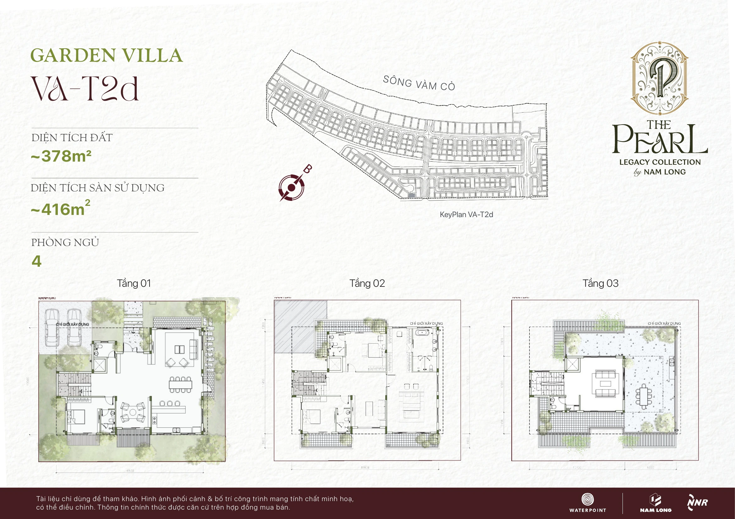 Mặt bằng Garden Villa mẫu VA-T2d tại The Pearl