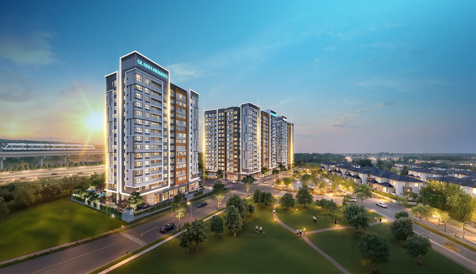 Phối cảnh ba tháp Gladia Heights