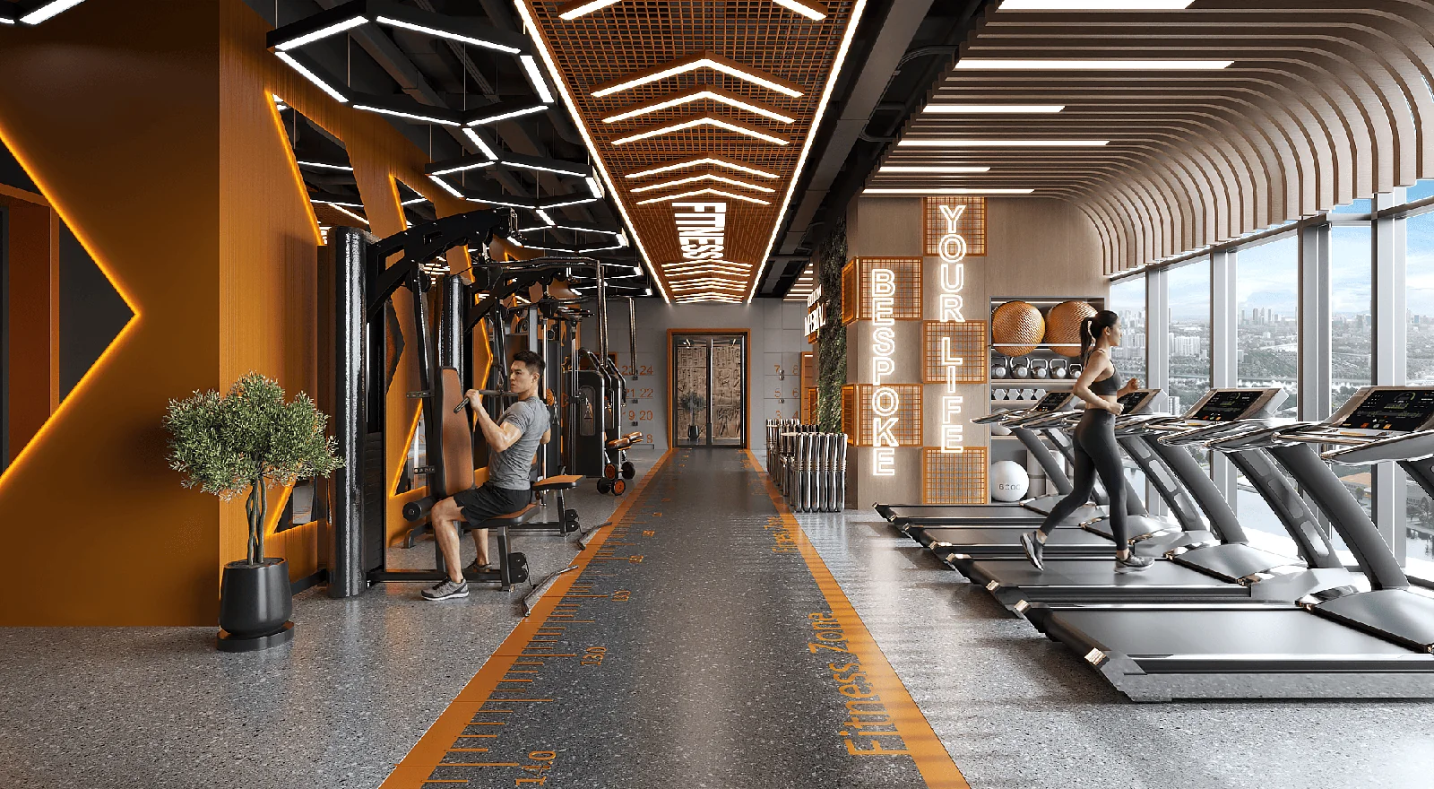 Phối cảnh trung tâm gym và fitness tại tầng 21 Khải Hoàn Imperial.