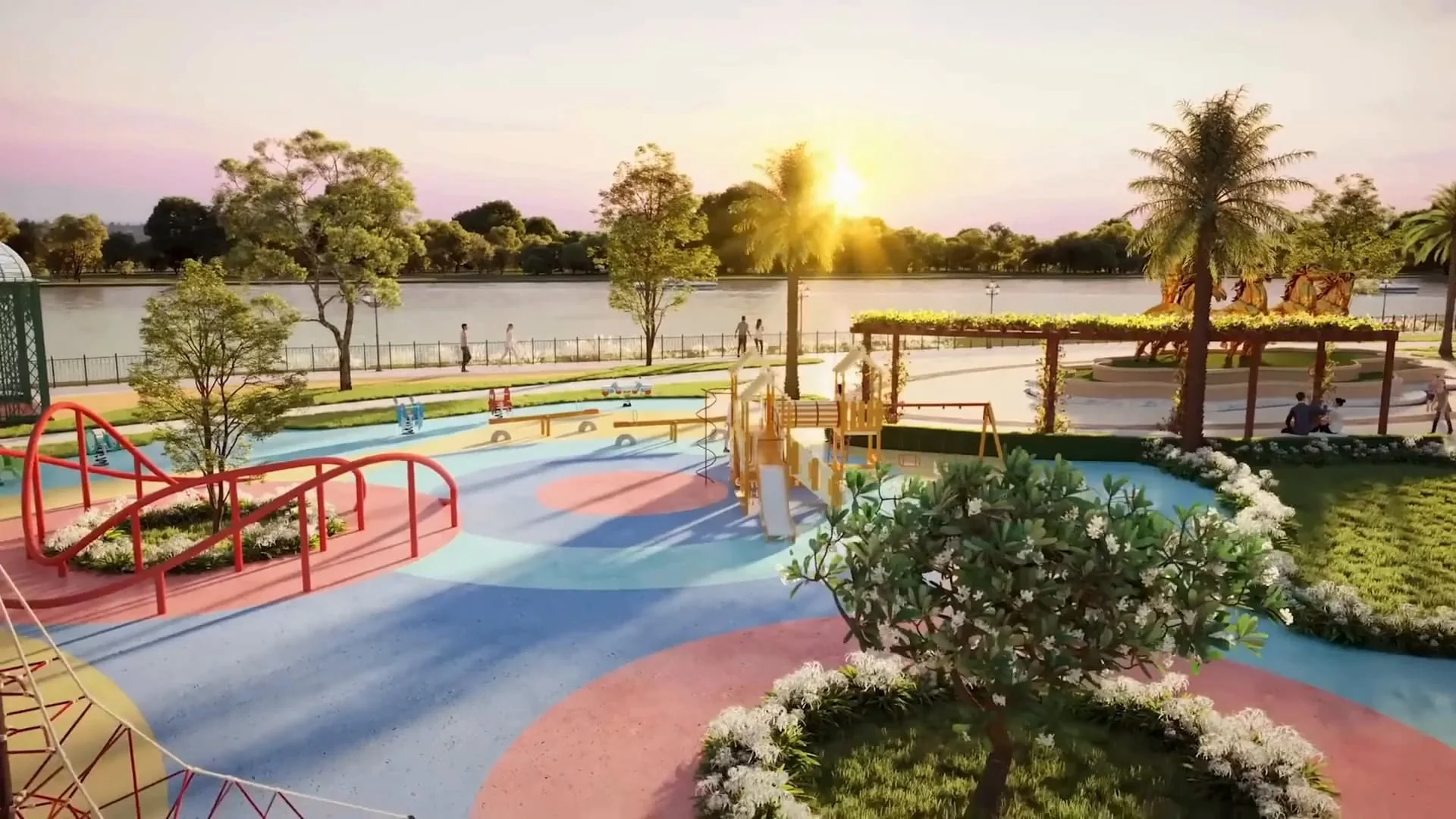 Tiện ích Vinhomes Green Paradise: công viên đến nhà hát 20 Phối cảnh sân chơi trẻ em ven nước