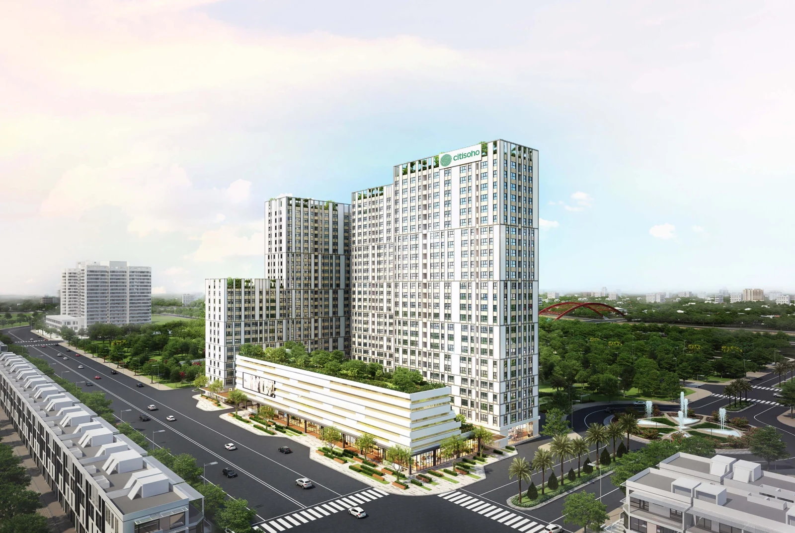 Phối cảnh tổng thể ba khối căn hộ CitiSoho