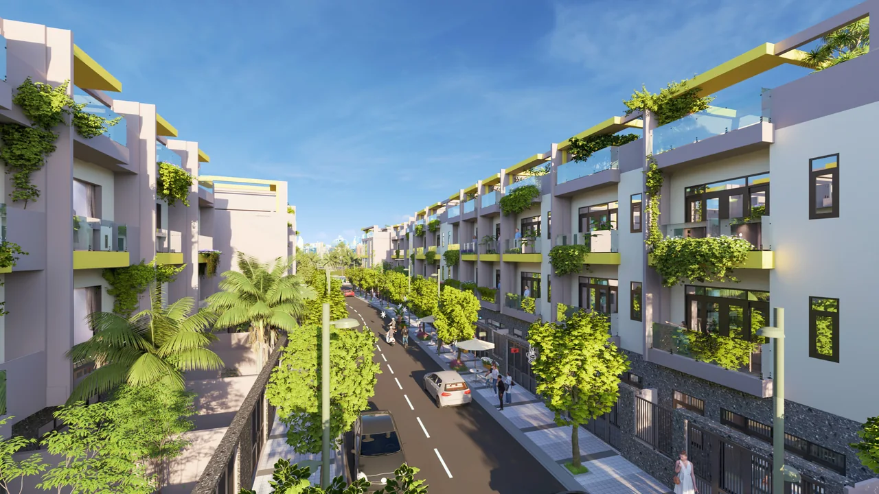 Phối cảnh trục nhà phố Bcons Eden Park