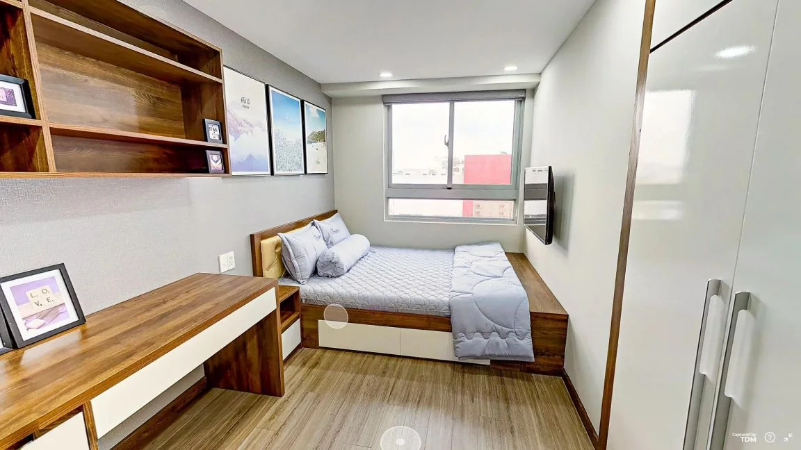 Một phương án bố trí phòng ngủ trong căn hộ mẫu Cosmo City