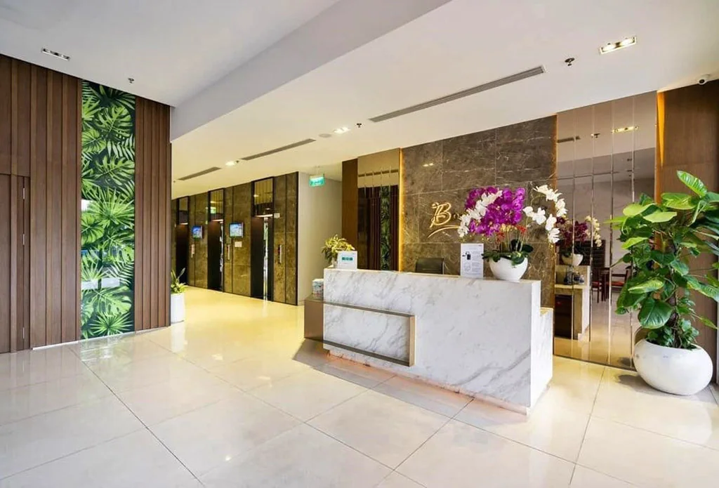 Không gian sảnh lễ tân RiverGate Residence