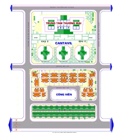 Sơ đồ ba khối Cantavil An Phú trong khu phức hợp Cantavil
