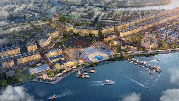 Phối cảnh quảng trường và bến du thuyền Aqua Marina tại Sun Harbor 1, Aqua City