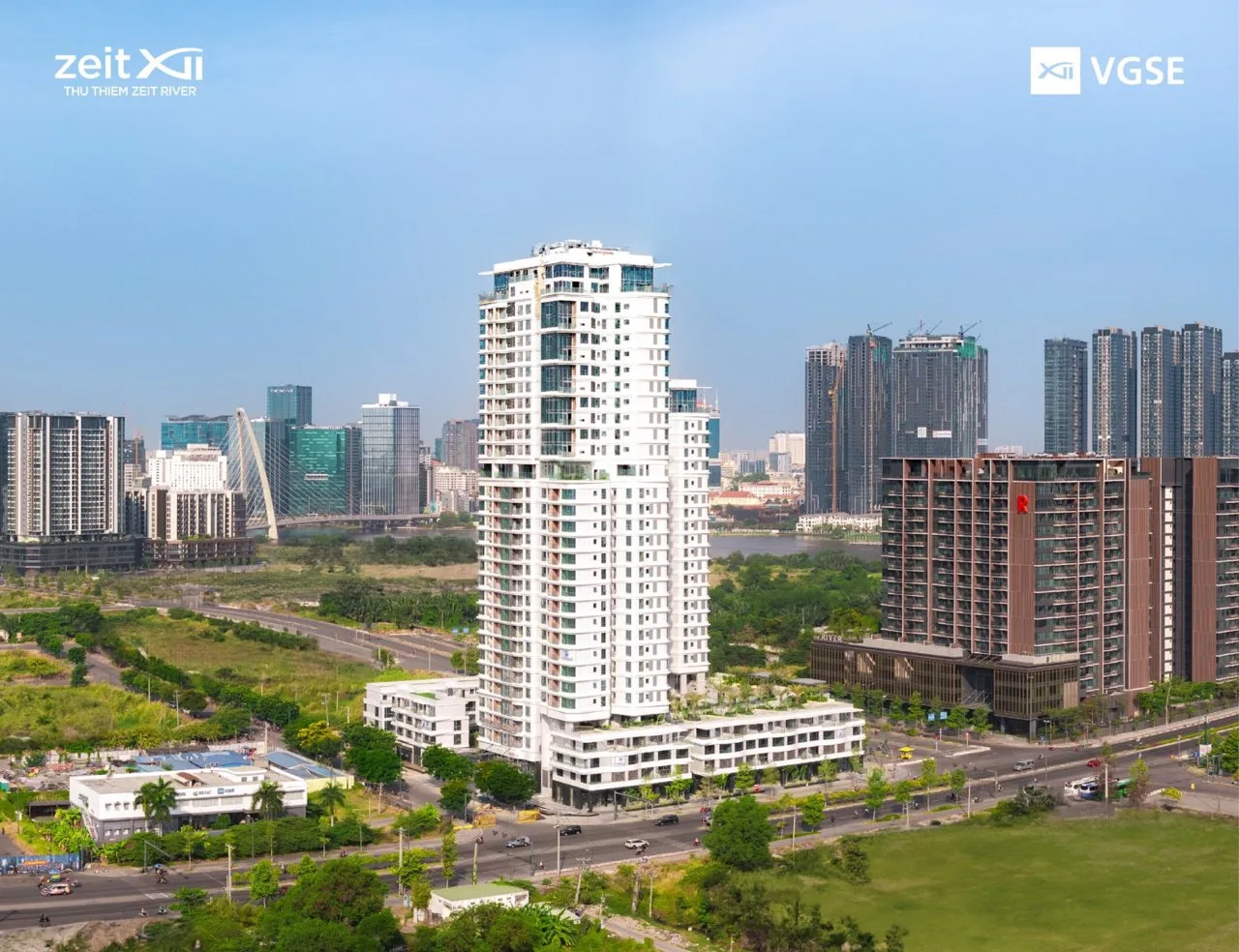 Ảnh chụp thực tế toàn cảnh Thủ Thiêm Zeit River và khu đô thị mới Thủ Thiêm