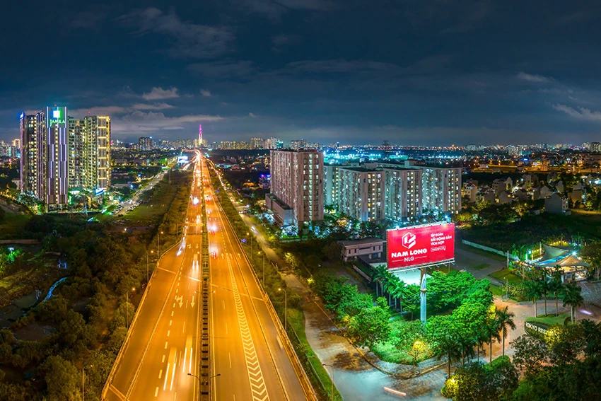 Toàn cảnh khu Nam Long Phú Hữu và EHomeS về đêm